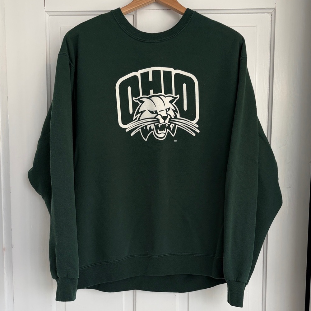 Ohio University Dark Green Crewneck Sweatshirt Size Large